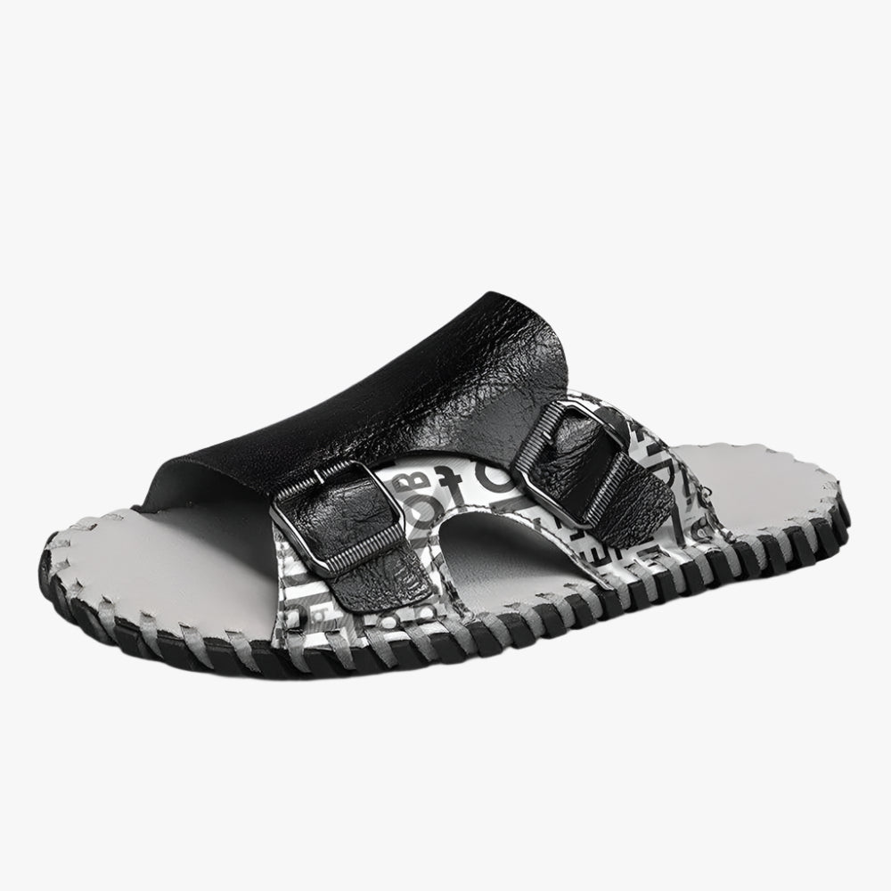 Handmade Leather Men's Slippers - Comfortable Casual Summer Slip-On Slides