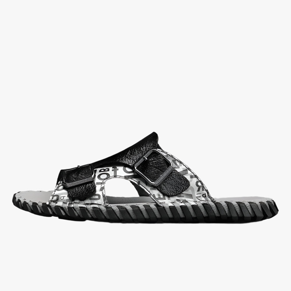 Handmade Leather Men's Slippers - Comfortable Casual Summer Slip-On Slides