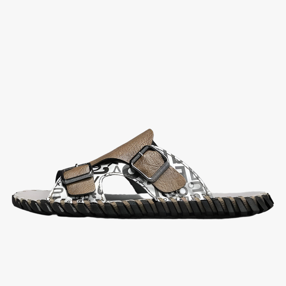 Handmade Leather Men's Slippers - Comfortable Casual Summer Slip-On Slides