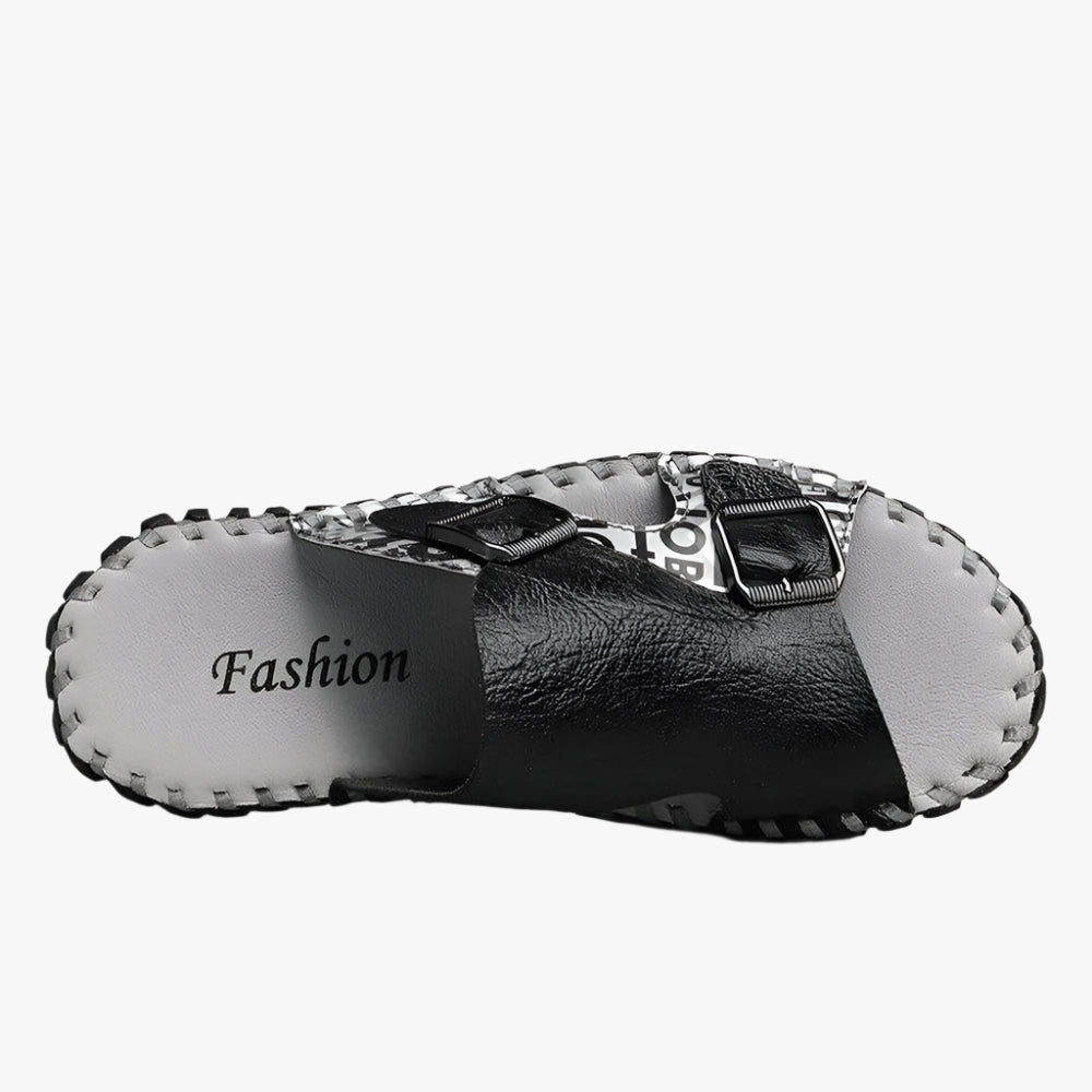 Handmade Leather Men's Slippers - Comfortable Casual Summer Slip-On Slides