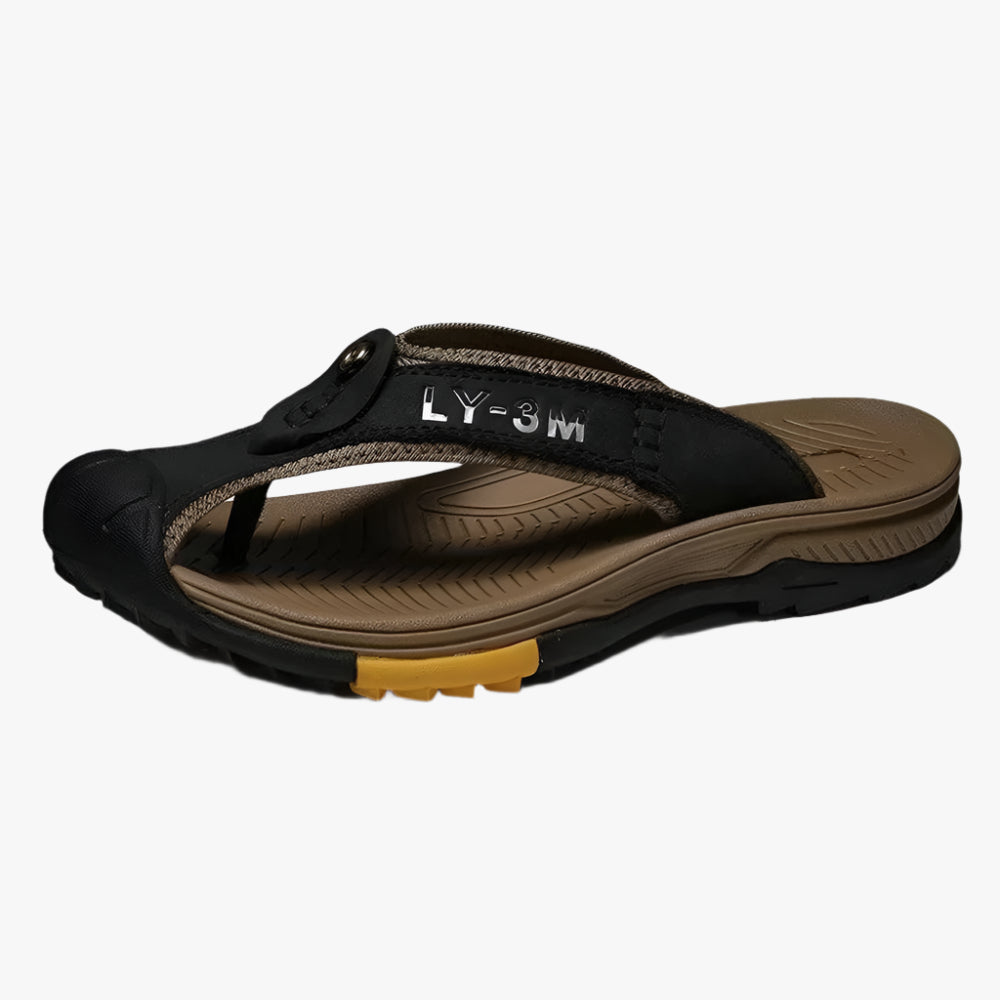 Luxury Genuine Cow Leather Men's Sandals with Anti-Slip Design for Summer
