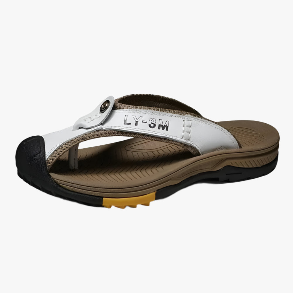 Luxury Genuine Cow Leather Men's Sandals with Anti-Slip Design for Summer