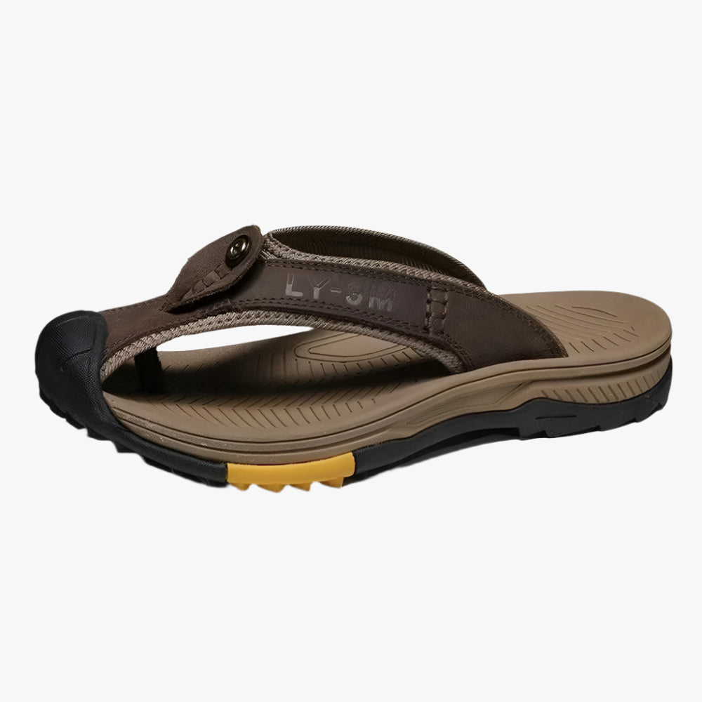 Luxury Genuine Cow Leather Men's Sandals with Anti-Slip Design for Summer