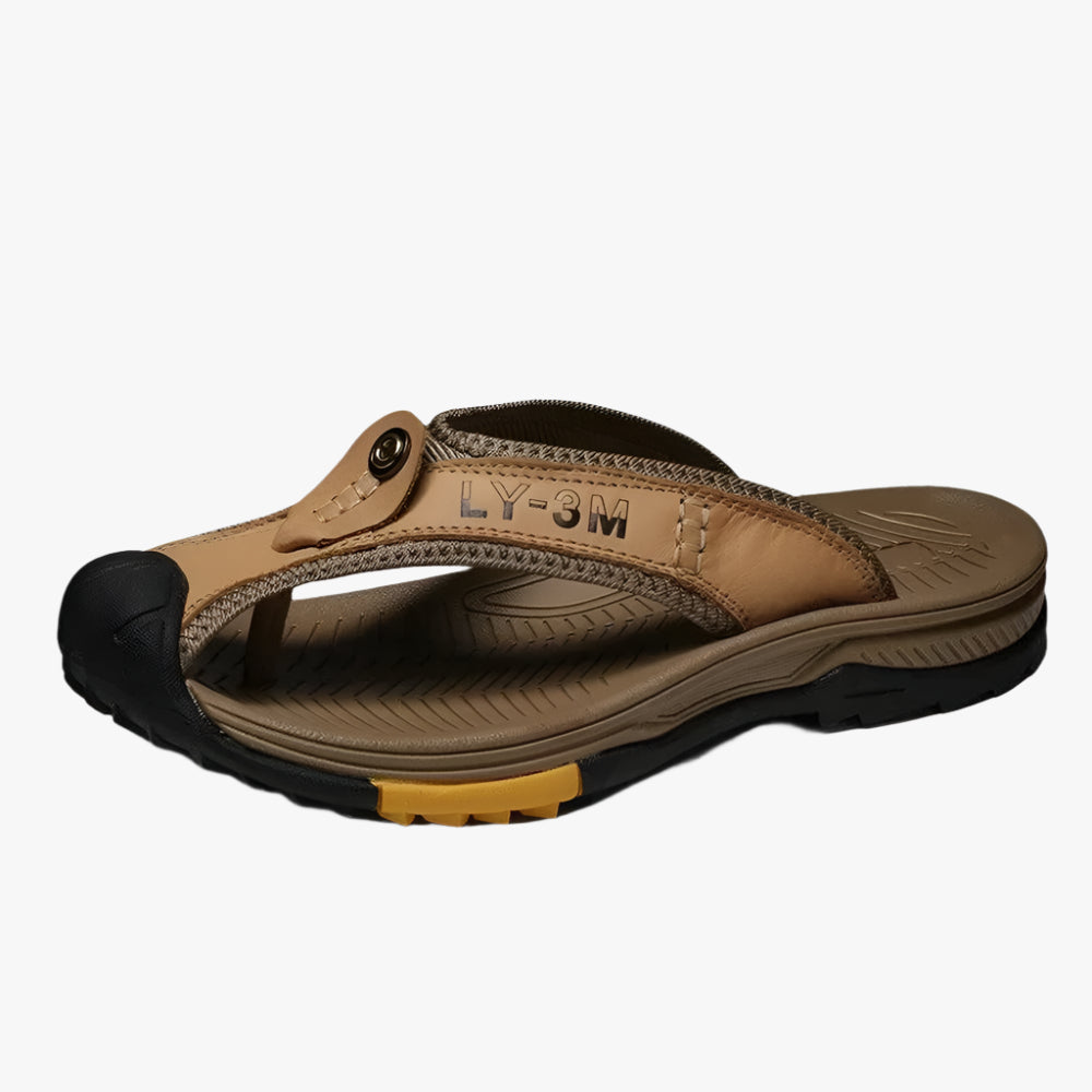 Luxury Genuine Cow Leather Men's Sandals with Anti-Slip Design for Summer
