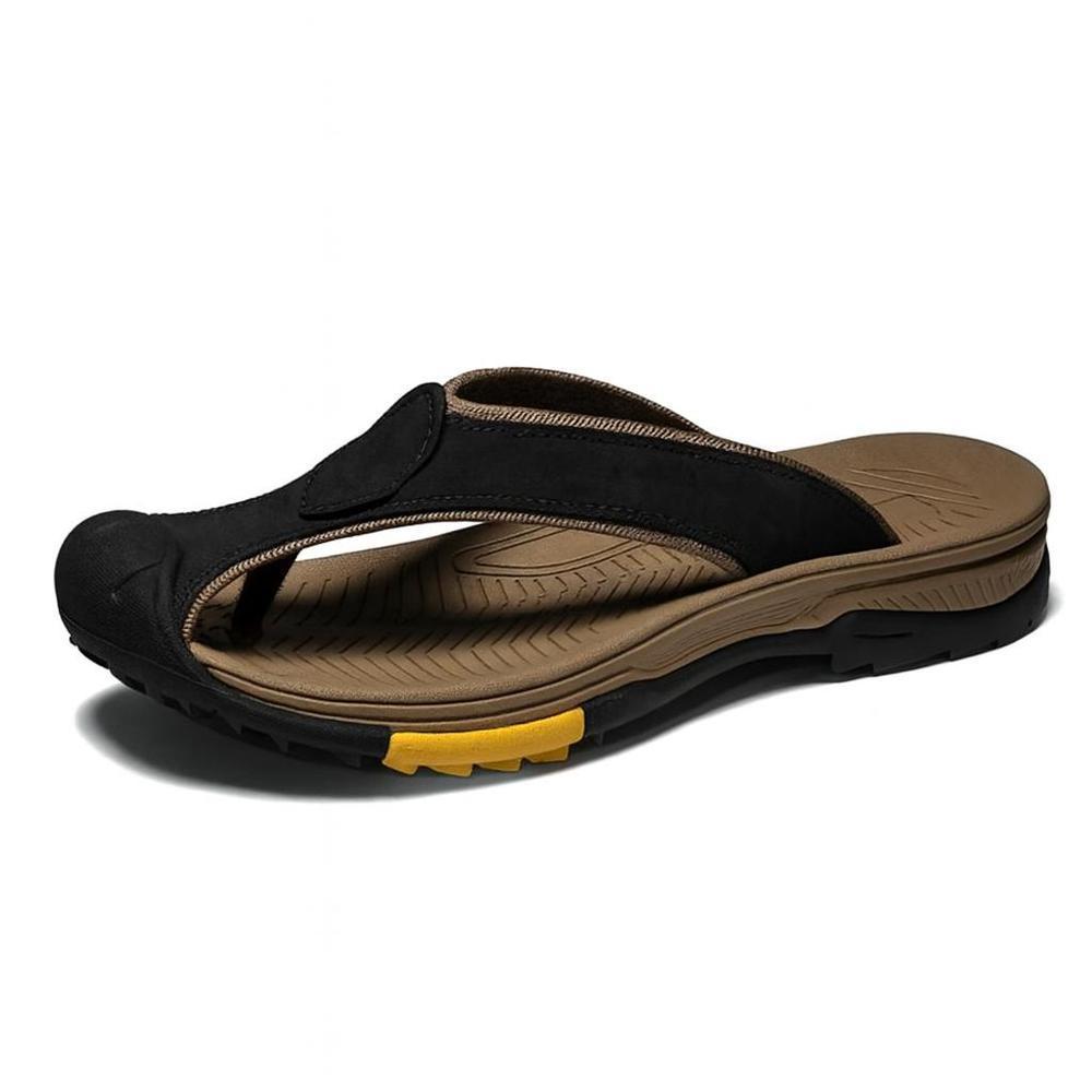 Caden Leather Men's Flip Flop Sandals for Everyday Comfort