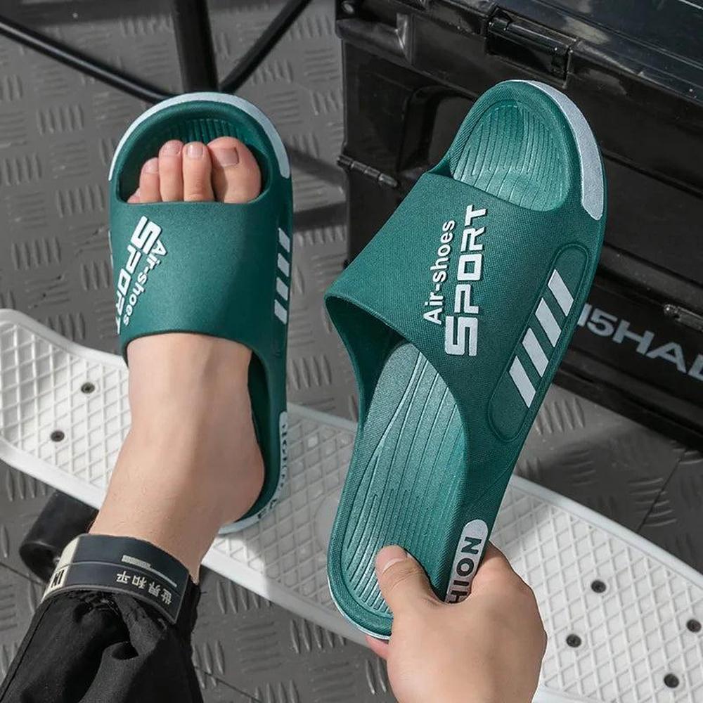 Casual Men's Slippers - Soft Sole Non-Slip PVC Slides for Beach & Home
