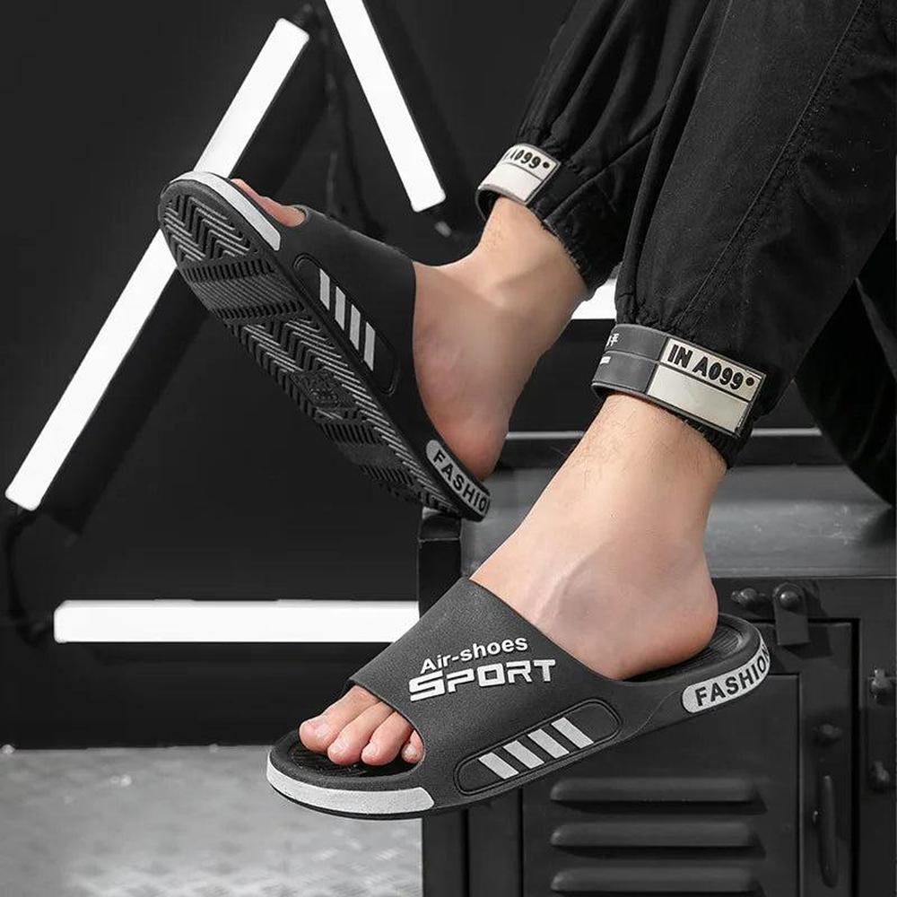 Casual Men's Slippers - Soft Sole Non-Slip PVC Slides for Beach & Home