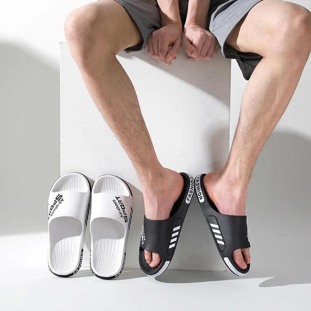 Casual Men's Slippers - Soft Sole Non-Slip PVC Slides for Beach & Home