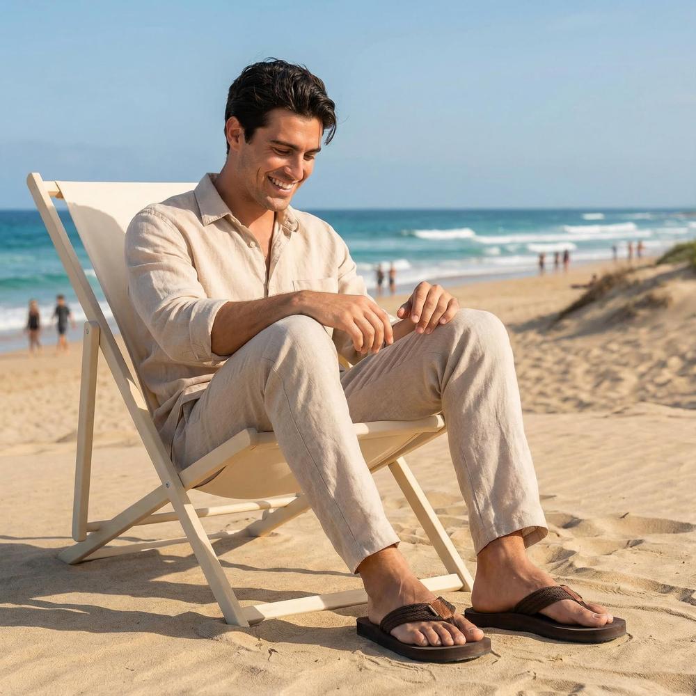 Extra Large Men's Flip Flops with Massage Footbed