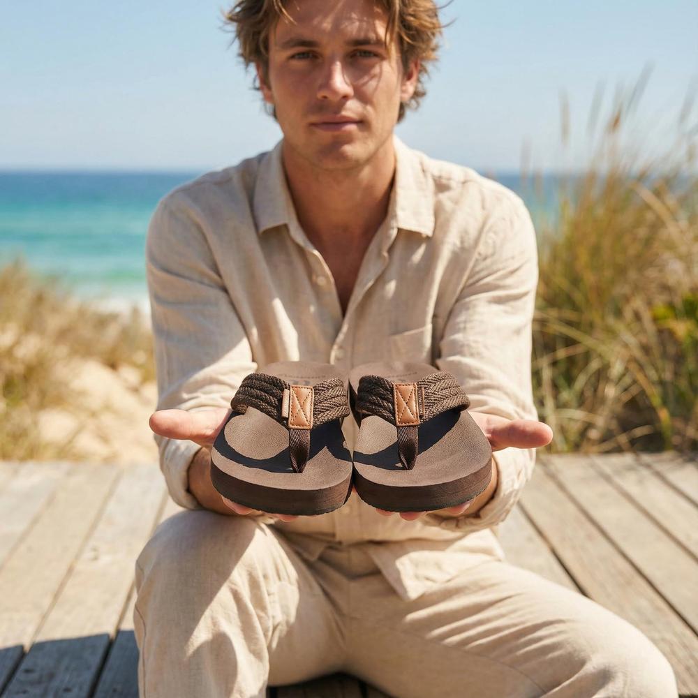 Extra Large Men's Flip Flops with Massage Footbed