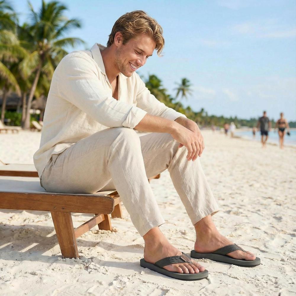 Extra Large Men's Flip Flops with Massage Footbed