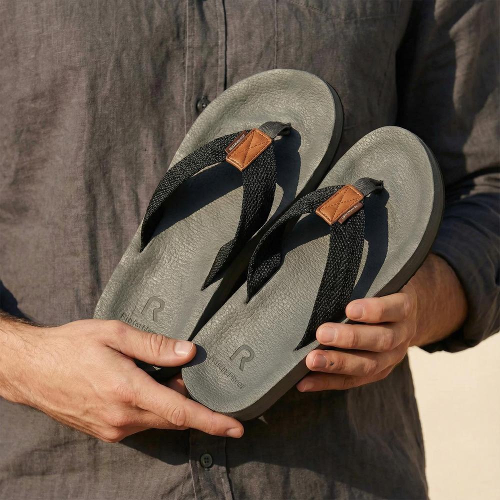 Extra Large Men's Flip Flops with Massage Footbed