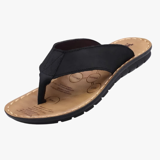 Genuine Leather Men's Flip Flops - Non-Slip Summer Sandals for Comfort