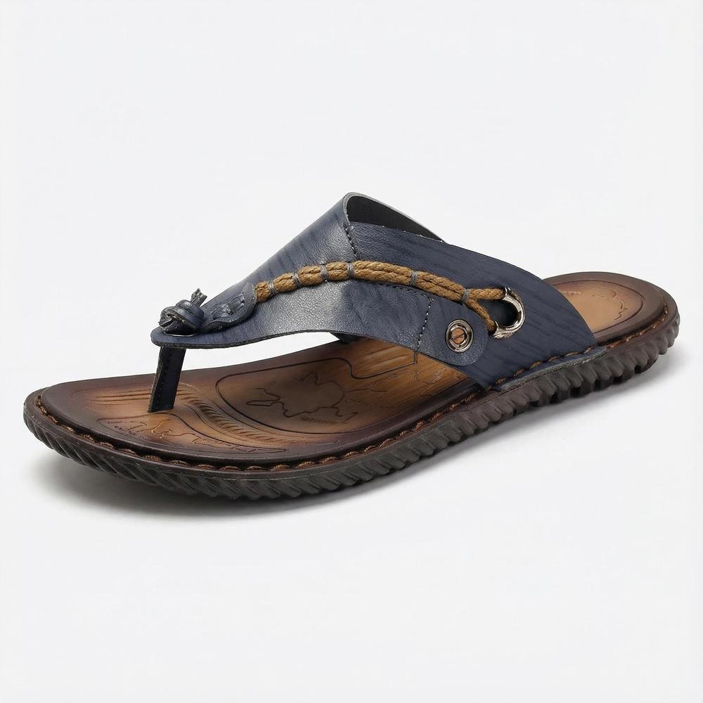 Handmade Leather Mens Flip Flops - Stylish Summer Sandals