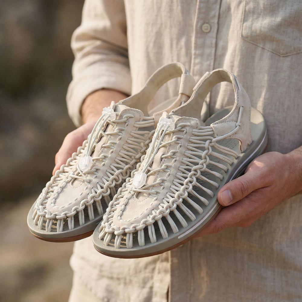 Handmade Weaving Design Men's Sandals - Casual Flat Footwear