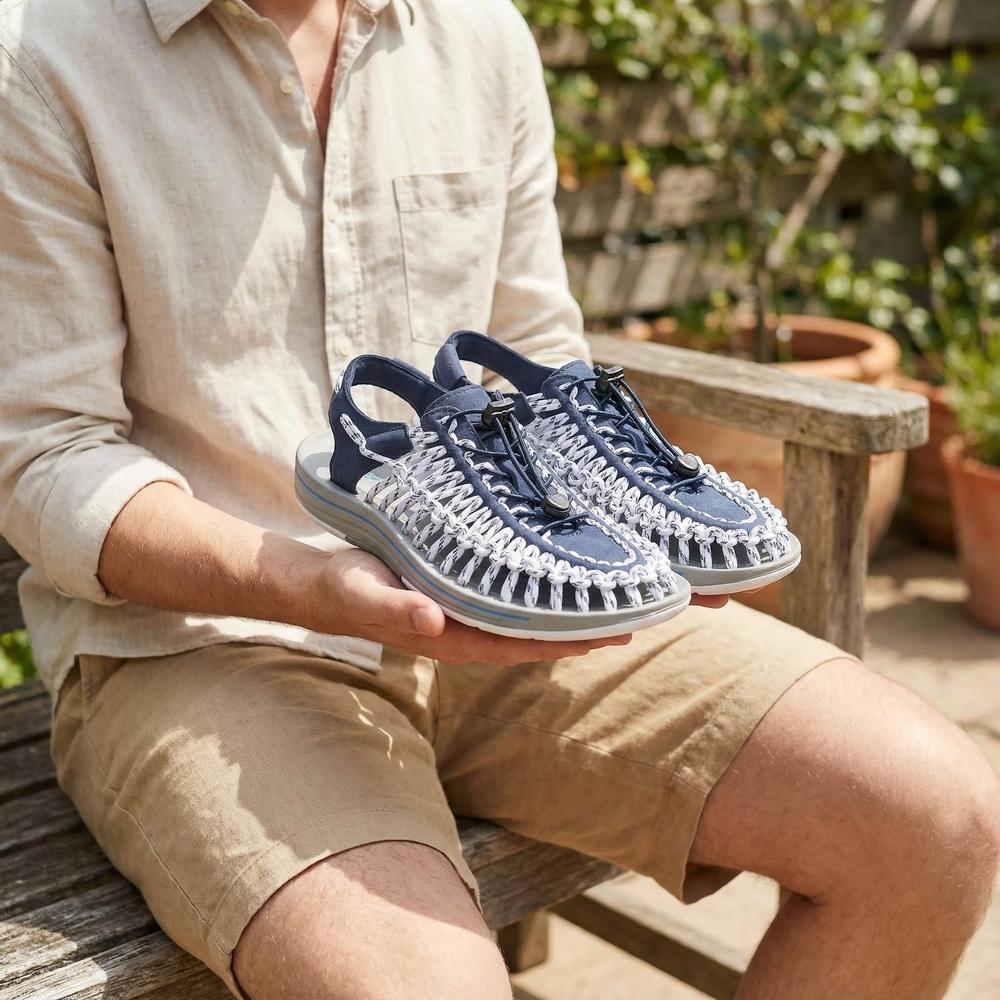 Handmade Weaving Design Men's Sandals - Casual Flat Footwear