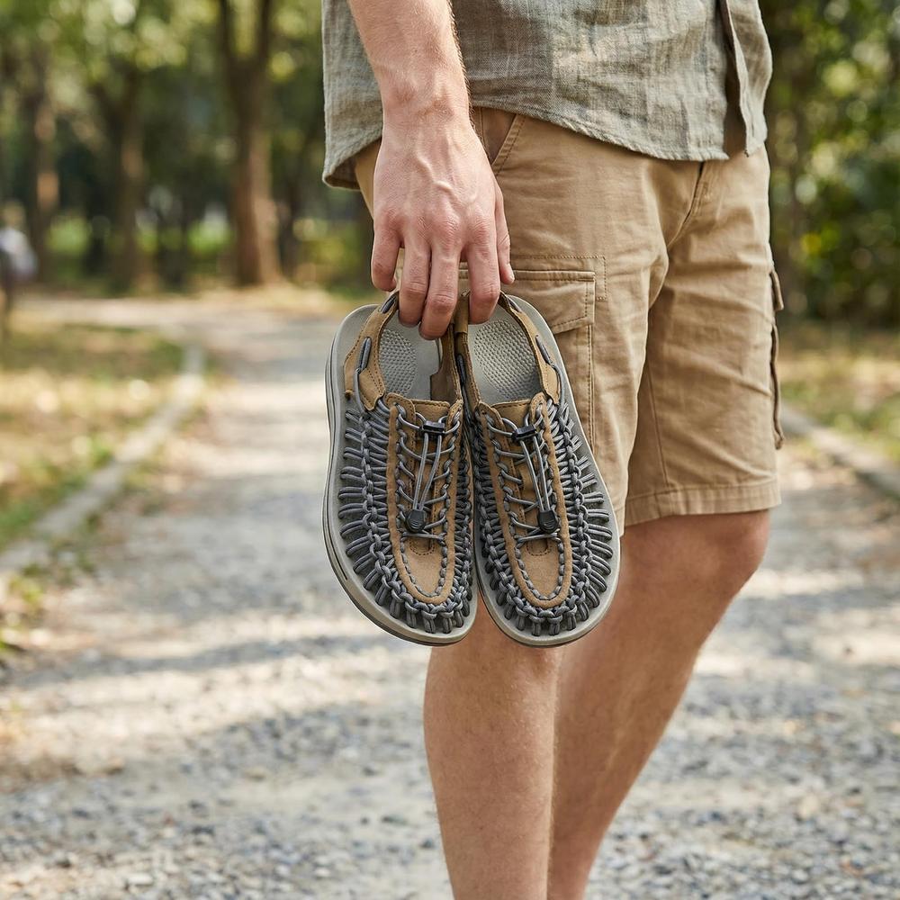 Handmade Weaving Design Men's Sandals - Casual Flat Footwear