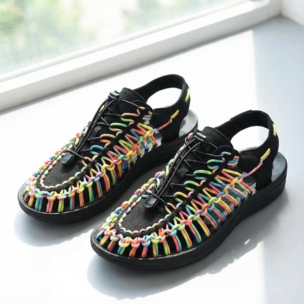 Handmade Weaving Design Men's Sandals - Casual Flat Footwear