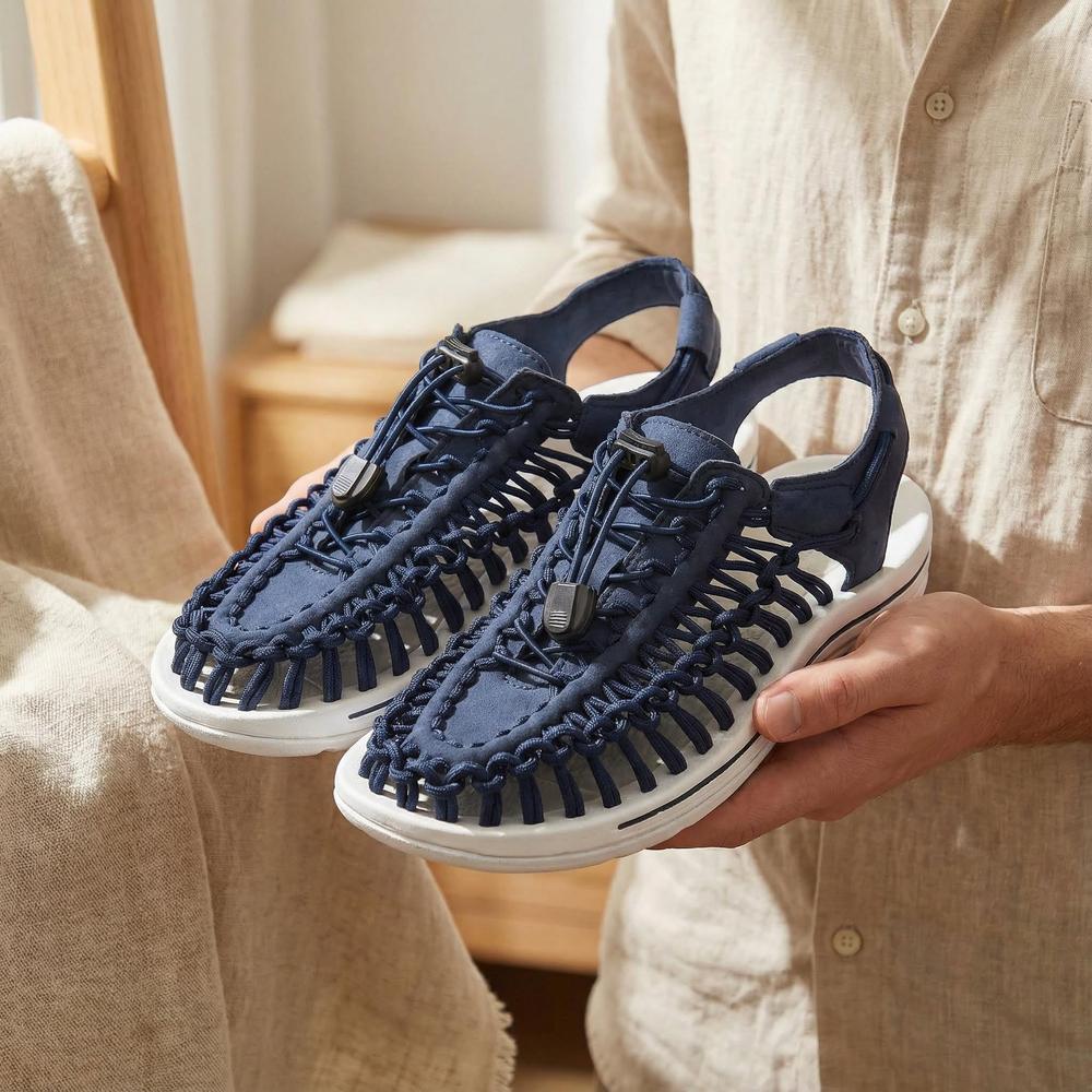Handmade Weaving Design Men's Sandals - Casual Flat Footwear