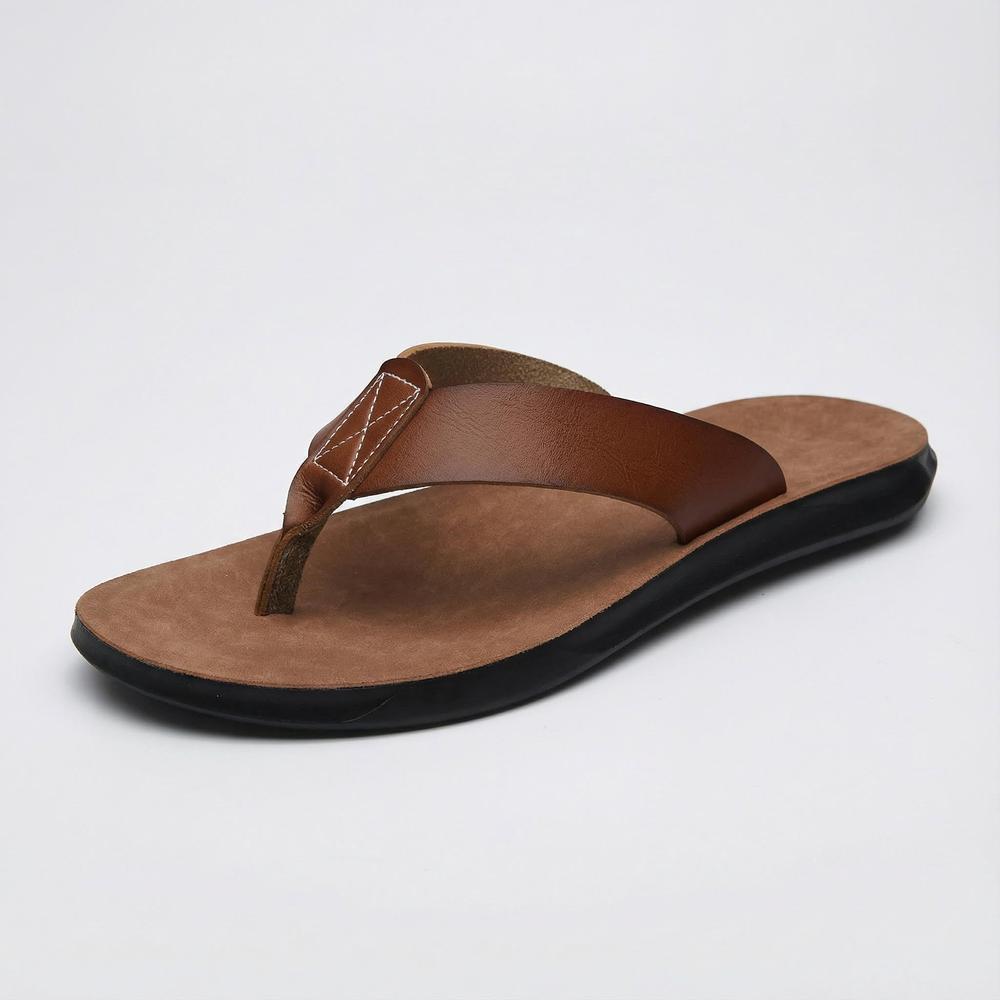Italian Leather Casual Flip Flops for Men