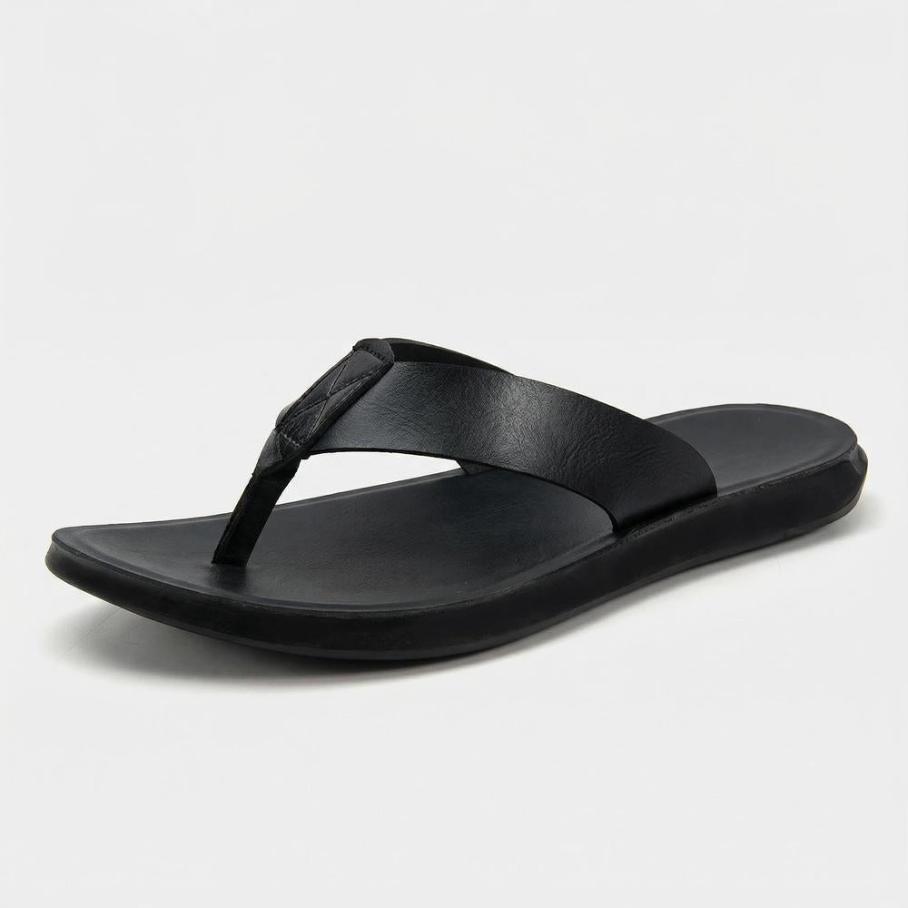 Lightweight Leather Flip Flops for Men - Casual Summer Sandals