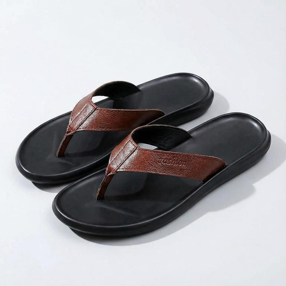 Men's Casual Leather Flip Flops