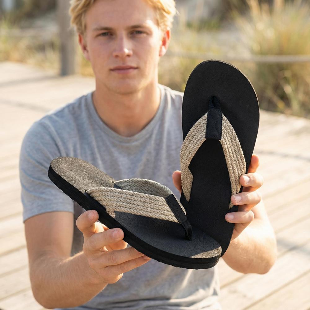 TerraStep Men's Flip Flops - Lightweight Open-Toe Casual Sandals